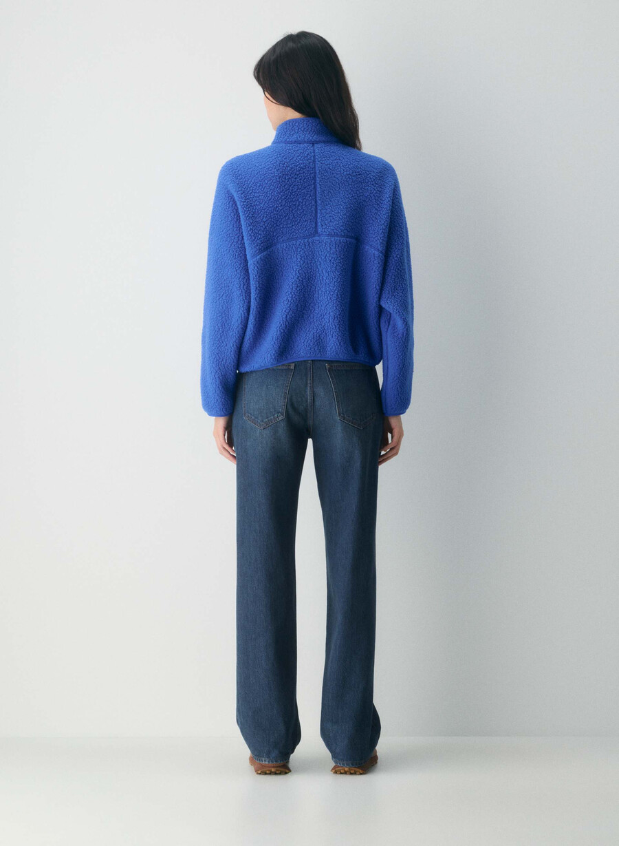 maglione a vita alta con mezza zip polartec thermal pro jazz blue
