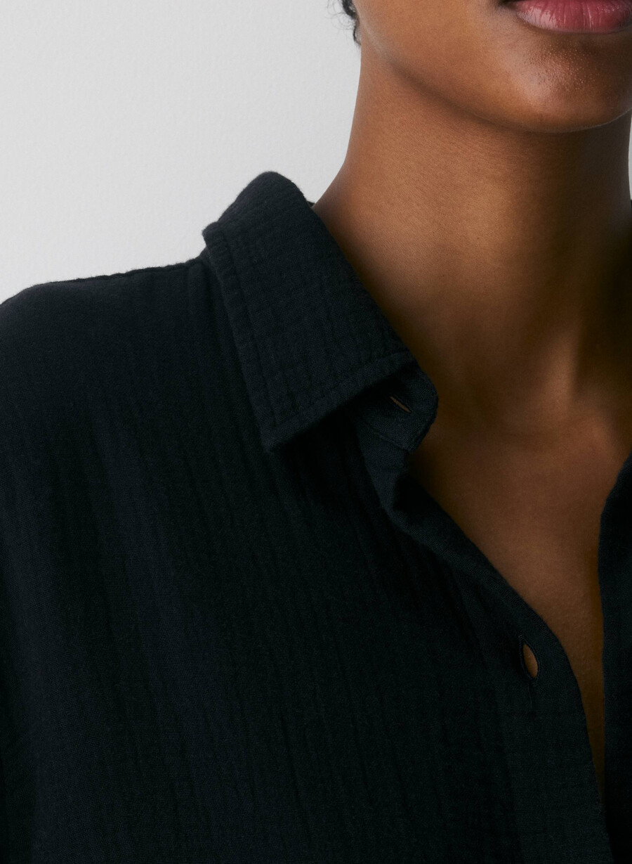 camicia a vela airplush cotton nera