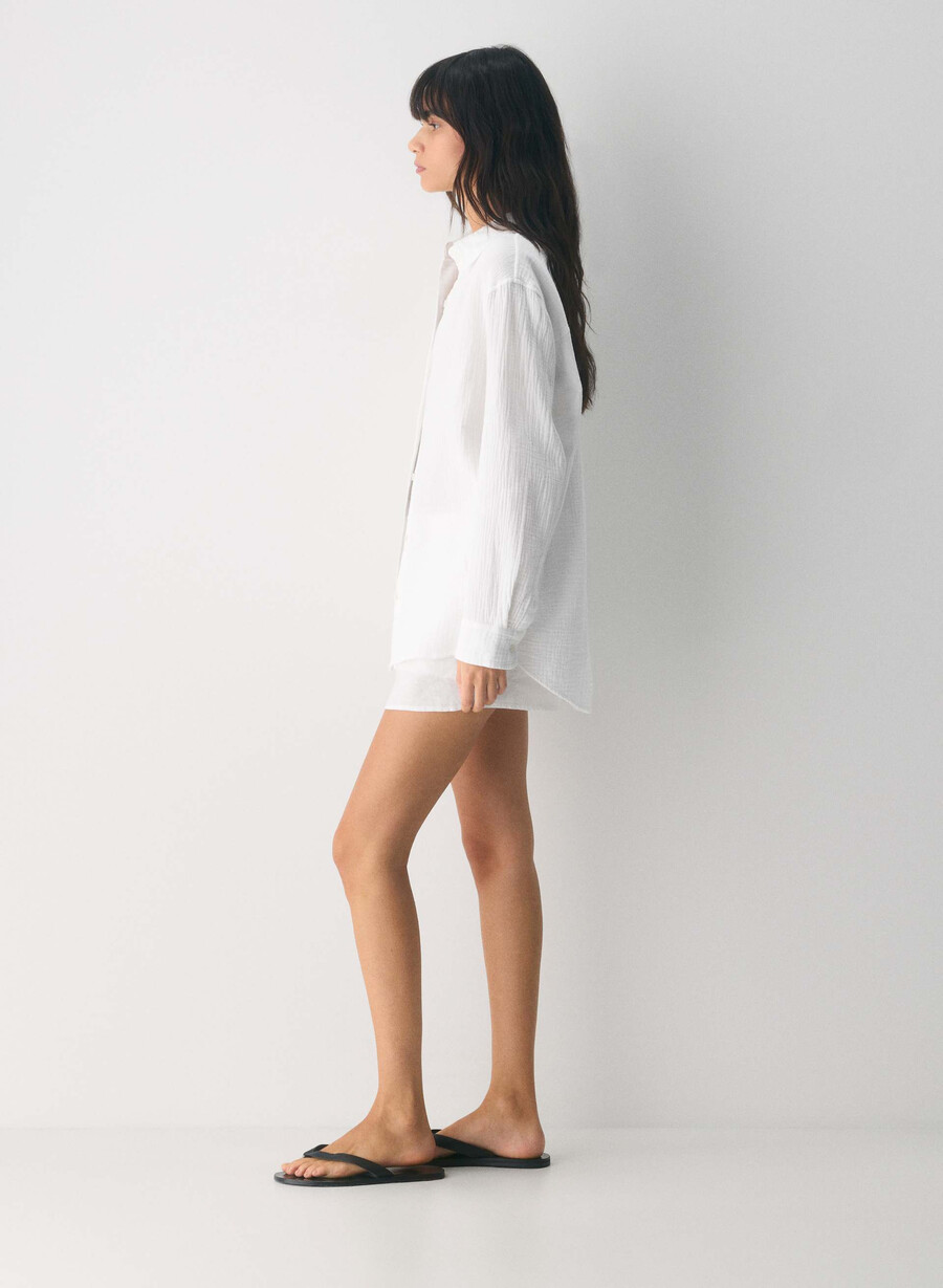 camicia a vela airplush cotton bianca