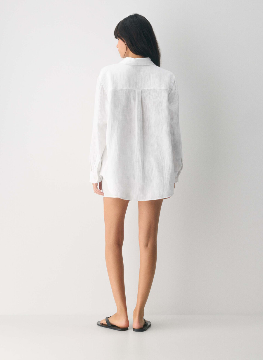 camicia a vela airplush cotton bianca