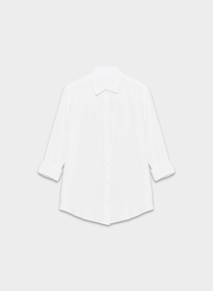 camicia a vela airplush cotton bianca