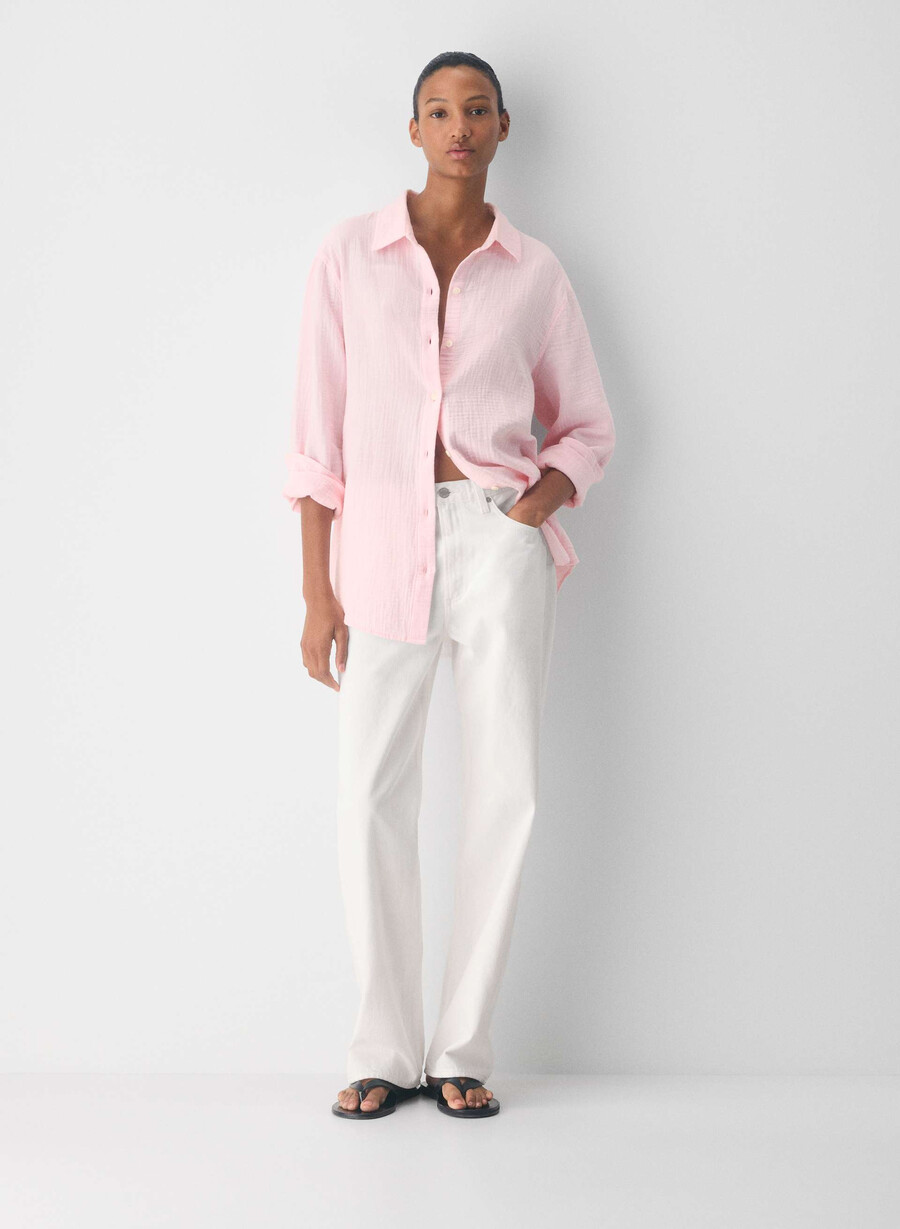 camicia a vela airplush cotton villa pink