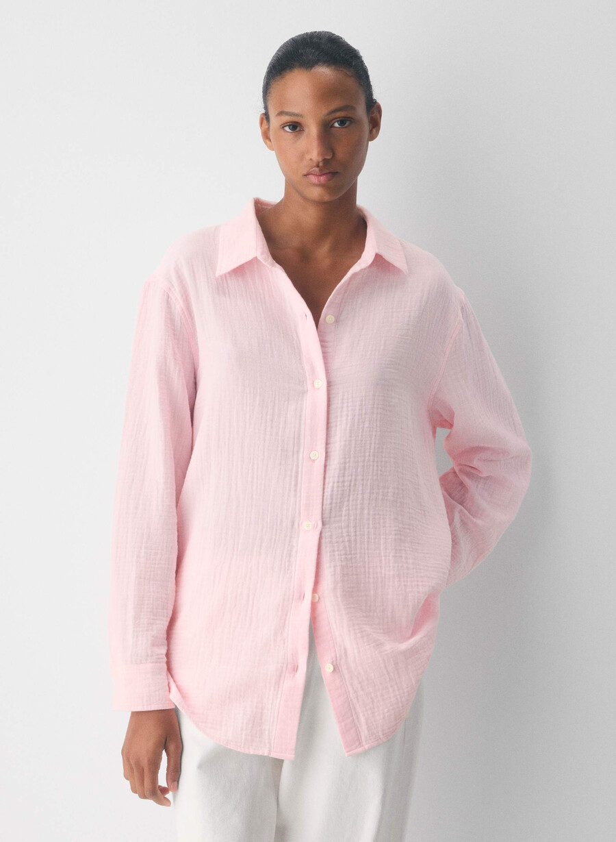 camicia a vela airplush cotton villa pink