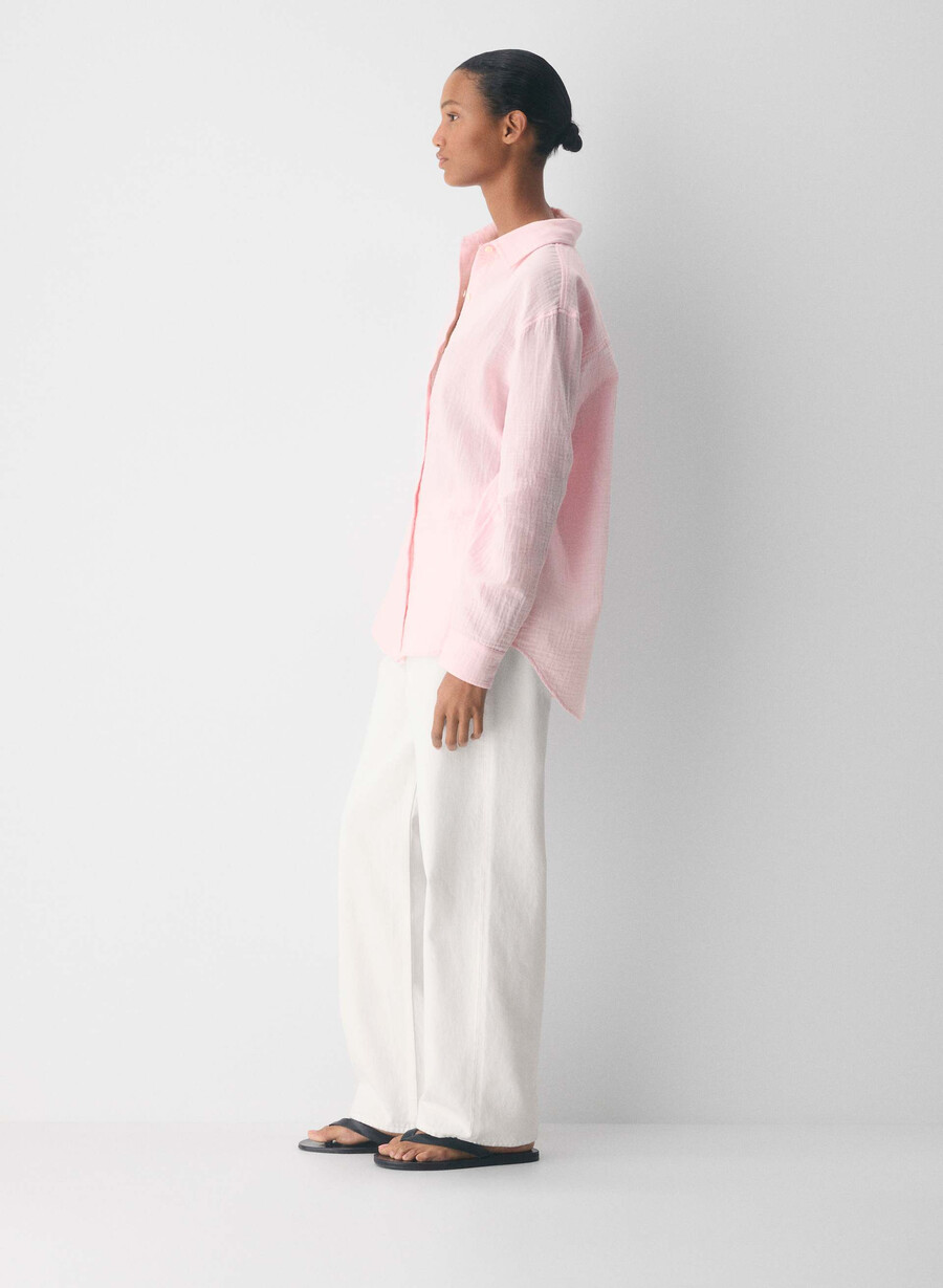 camicia a vela airplush cotton villa pink