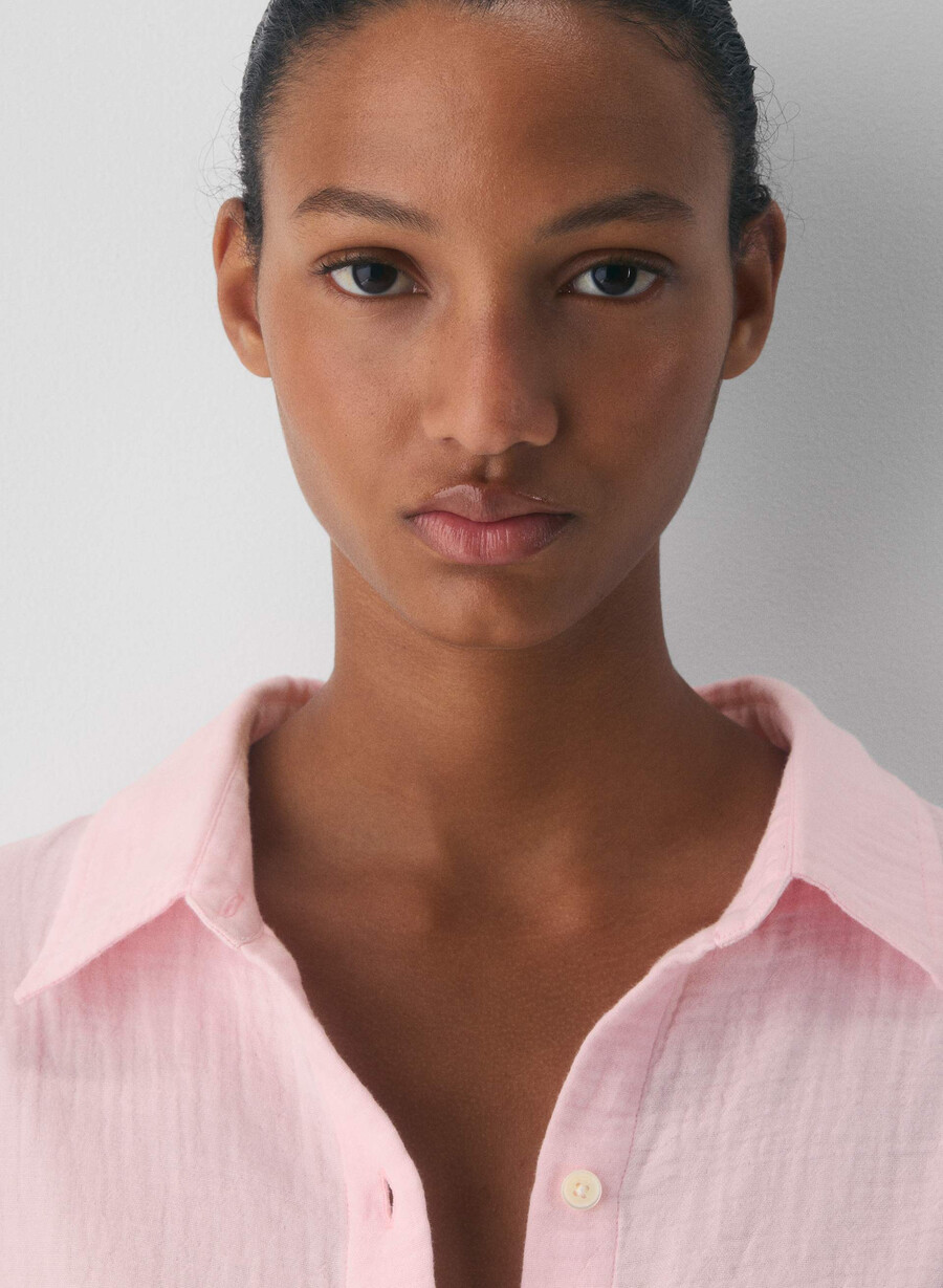 camicia a vela airplush cotton villa pink