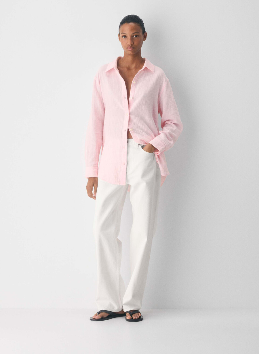 camicia a vela airplush cotton villa pink