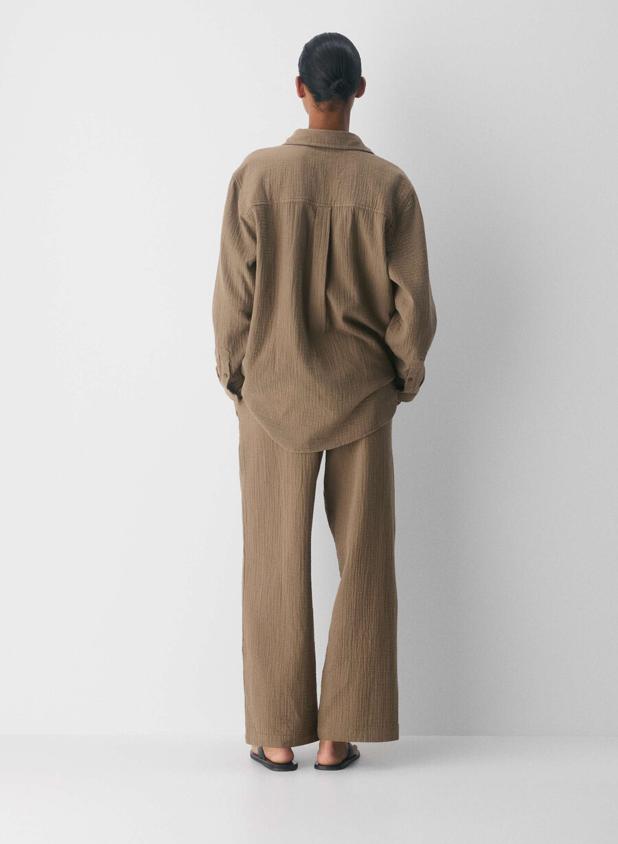 camicia a vela airplush cotton folio brown