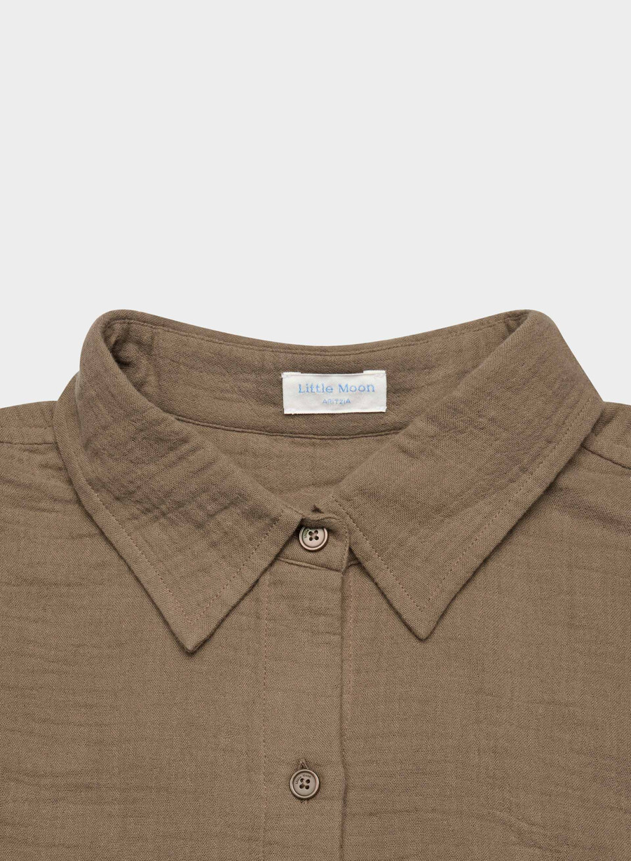 camicia a vela airplush cotton folio brown
