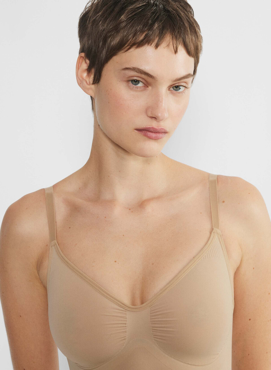 body senza cuciture a metà coscia shapeenhance soft tan