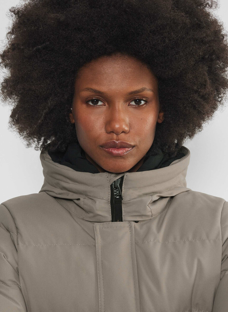 the powder parka long - coldstop modern taupe