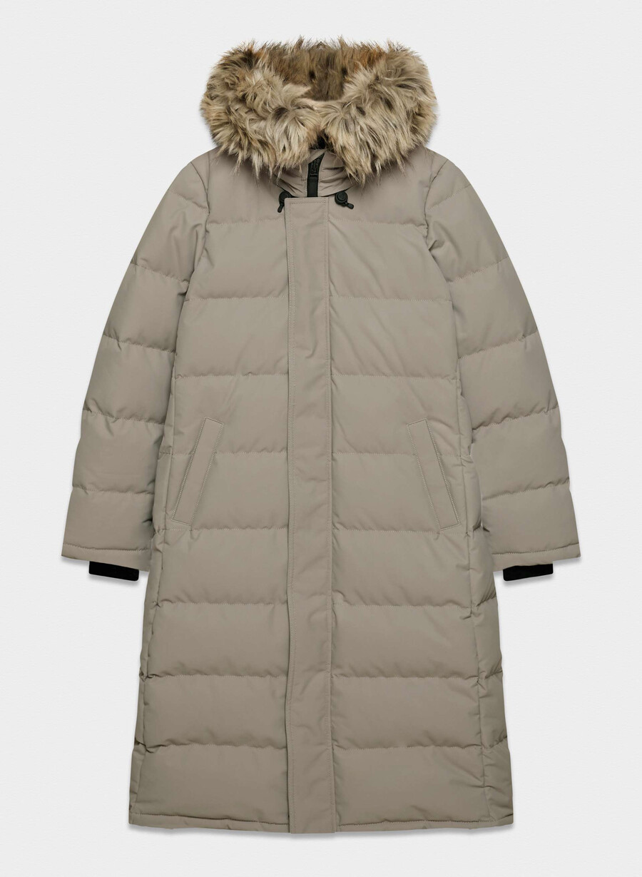 the powder parka long - coldstop modern taupe