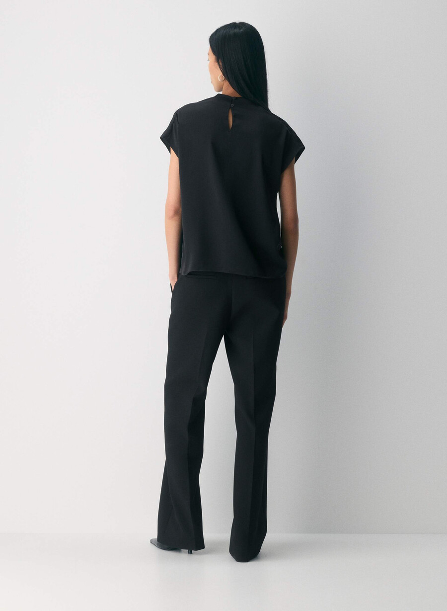 camicetta in raso nominee nera