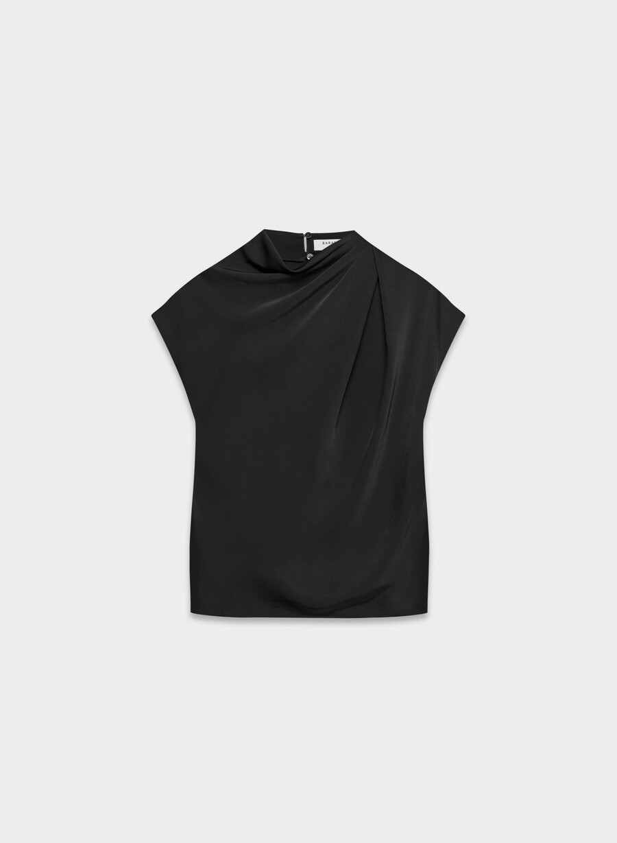camicetta in raso nominee nera
