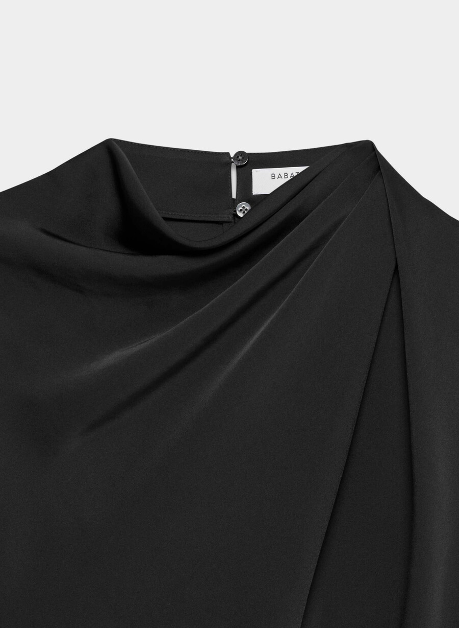 camicetta in raso nominee nera