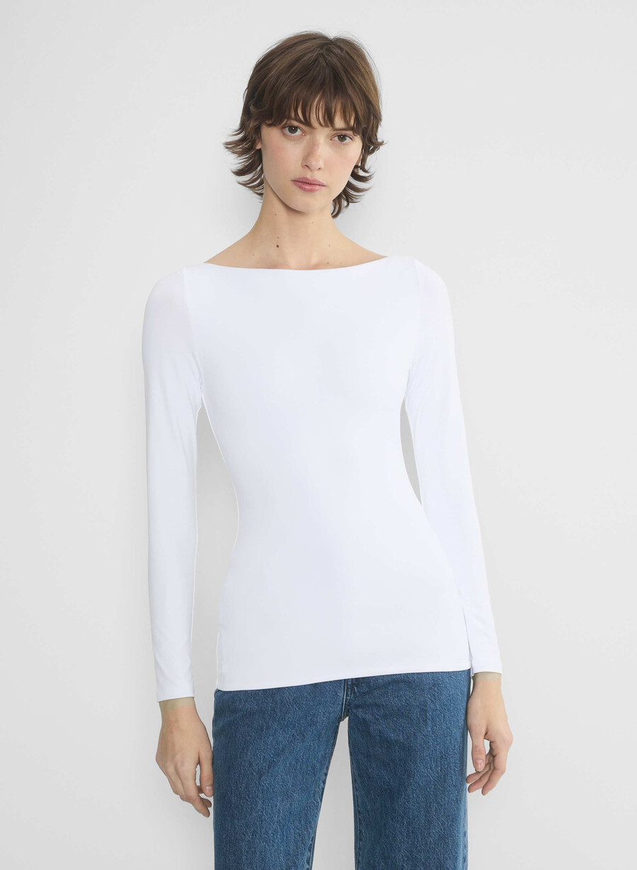 maglia a maniche lunghe con scollo a barca original contour nera