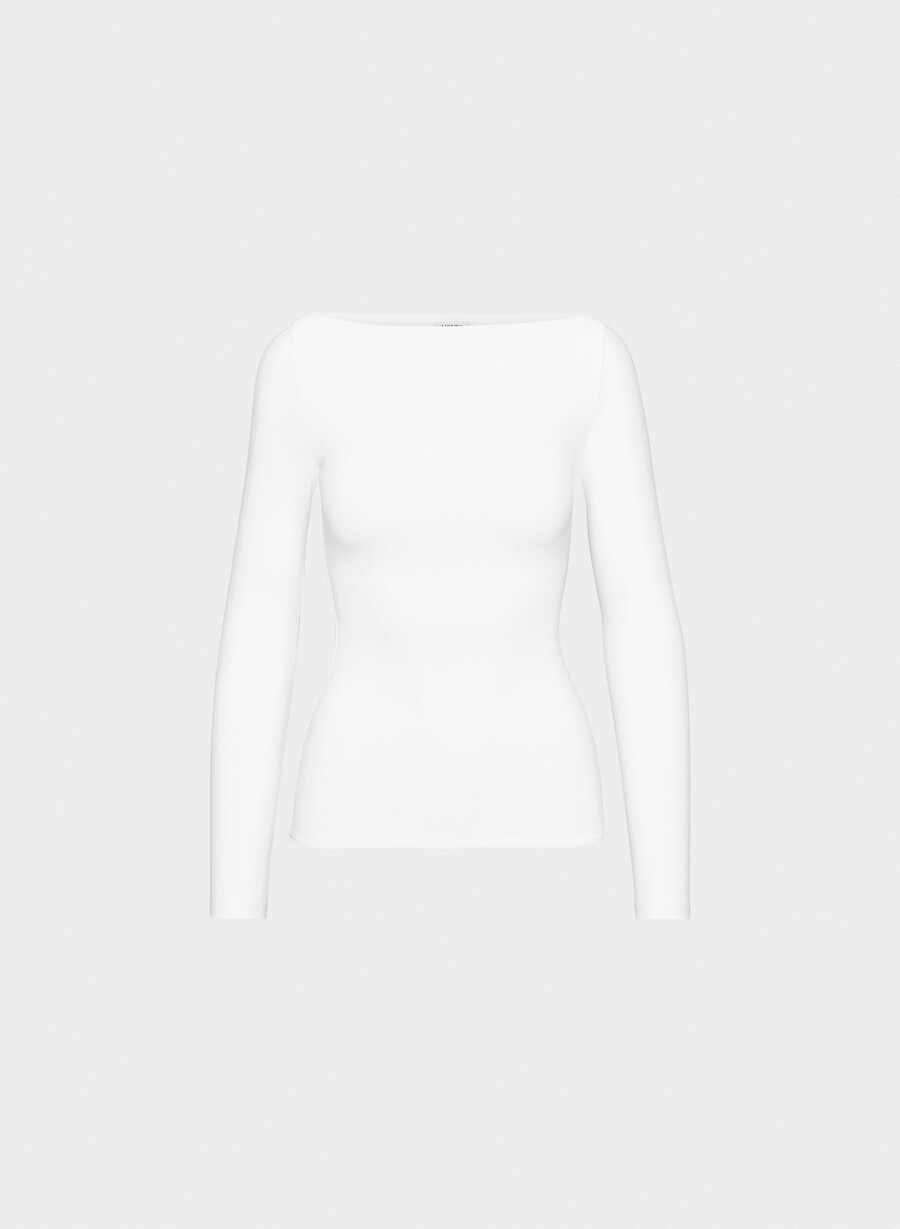 maglia a maniche lunghe con scollo a barca original contour nera