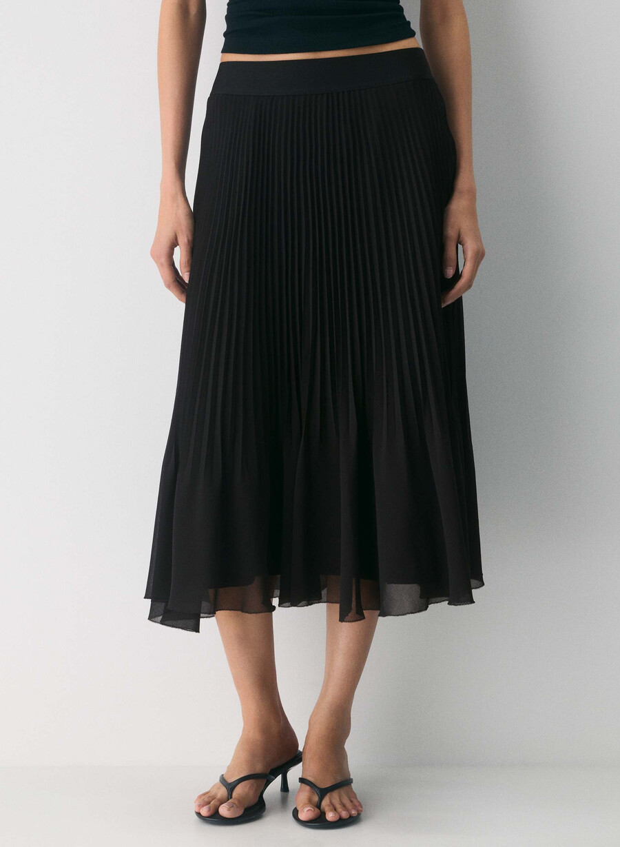 gonna plissettata twirl nera