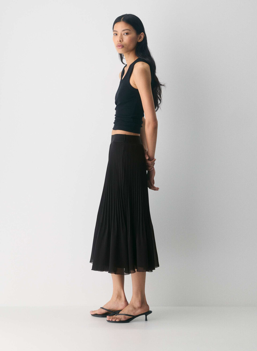 gonna plissettata twirl nera