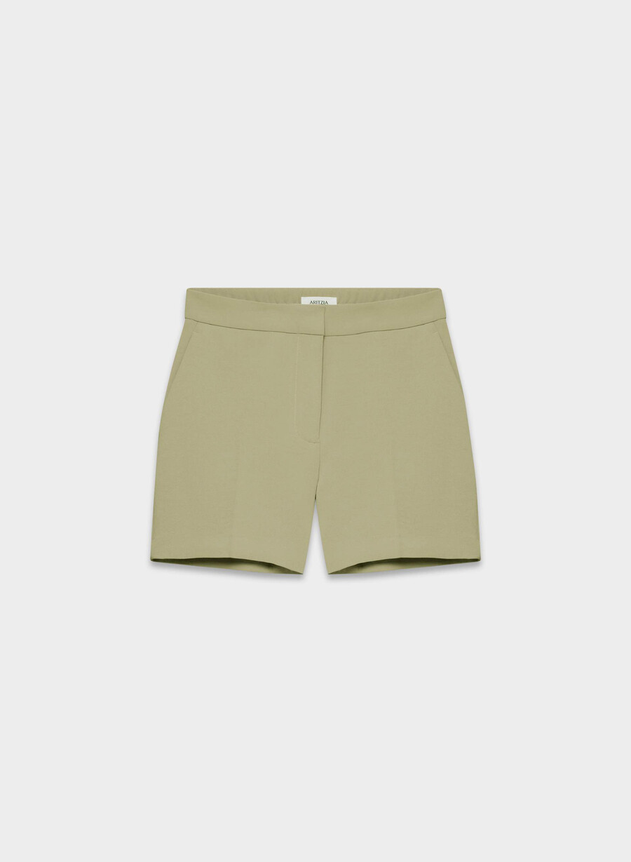the limitless short mid-thigh - crepette olive secche