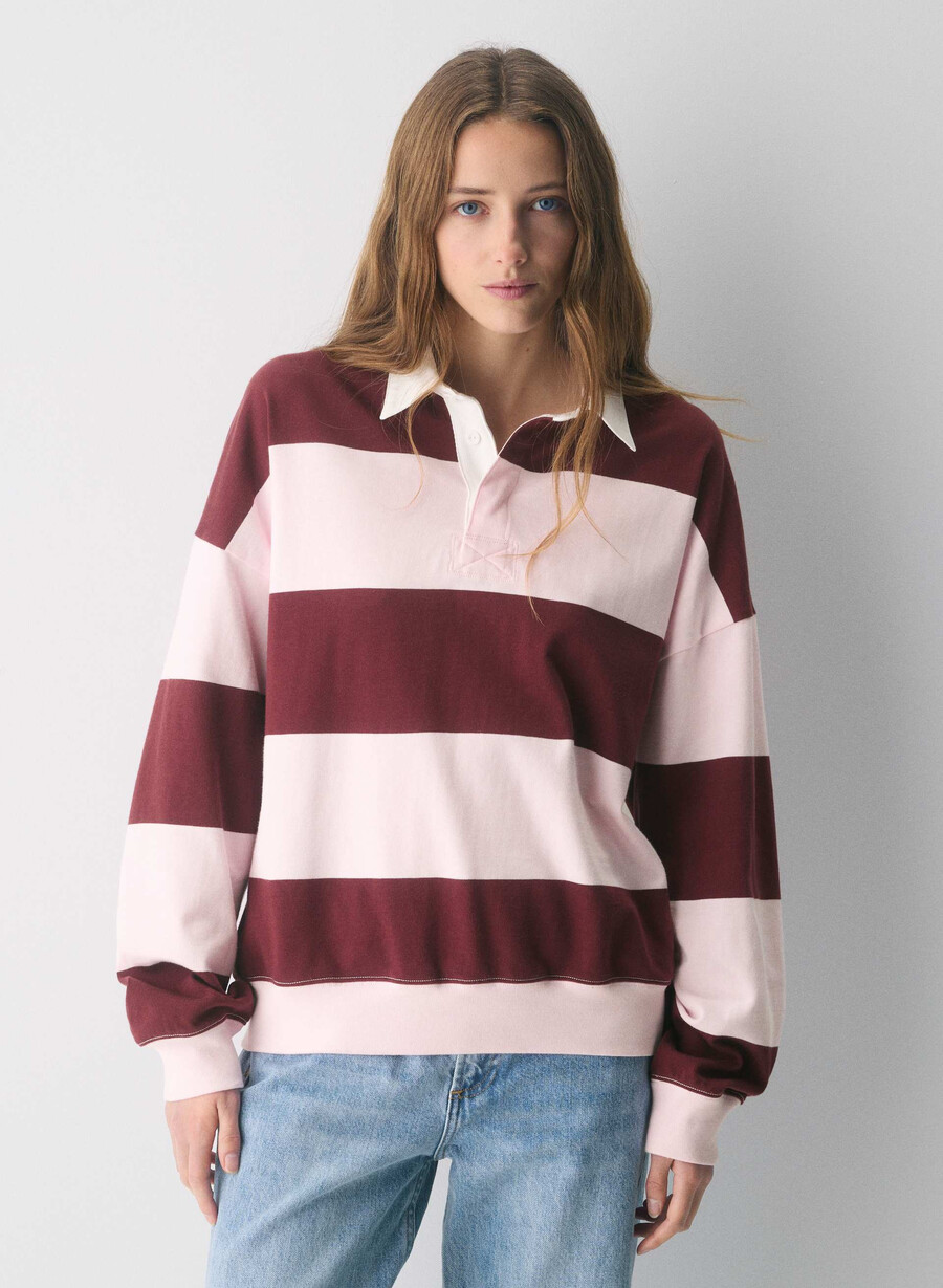 polo a maniche lunghe lomu mighty cotton villa pnk smc brgdy