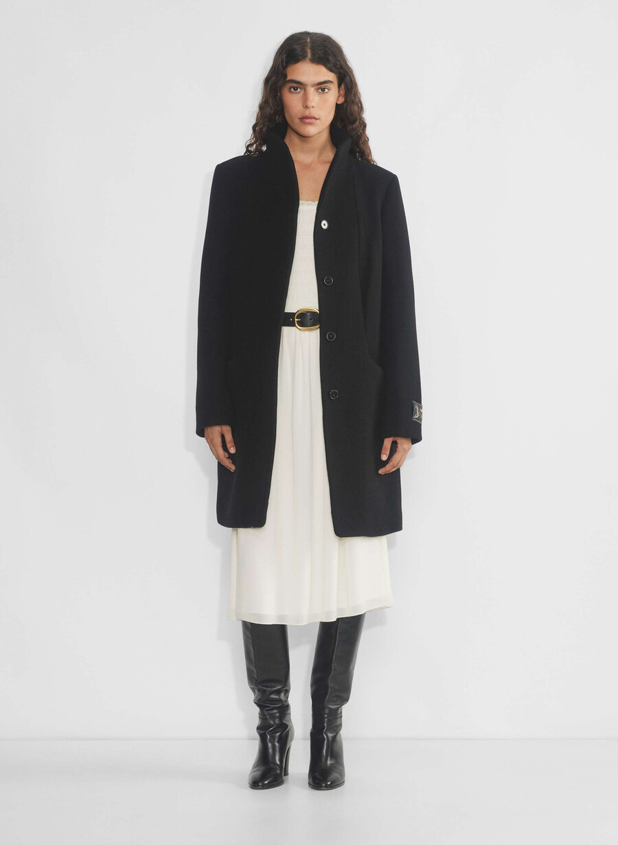 cappotto cocoon - morbido cashmere di lana nero