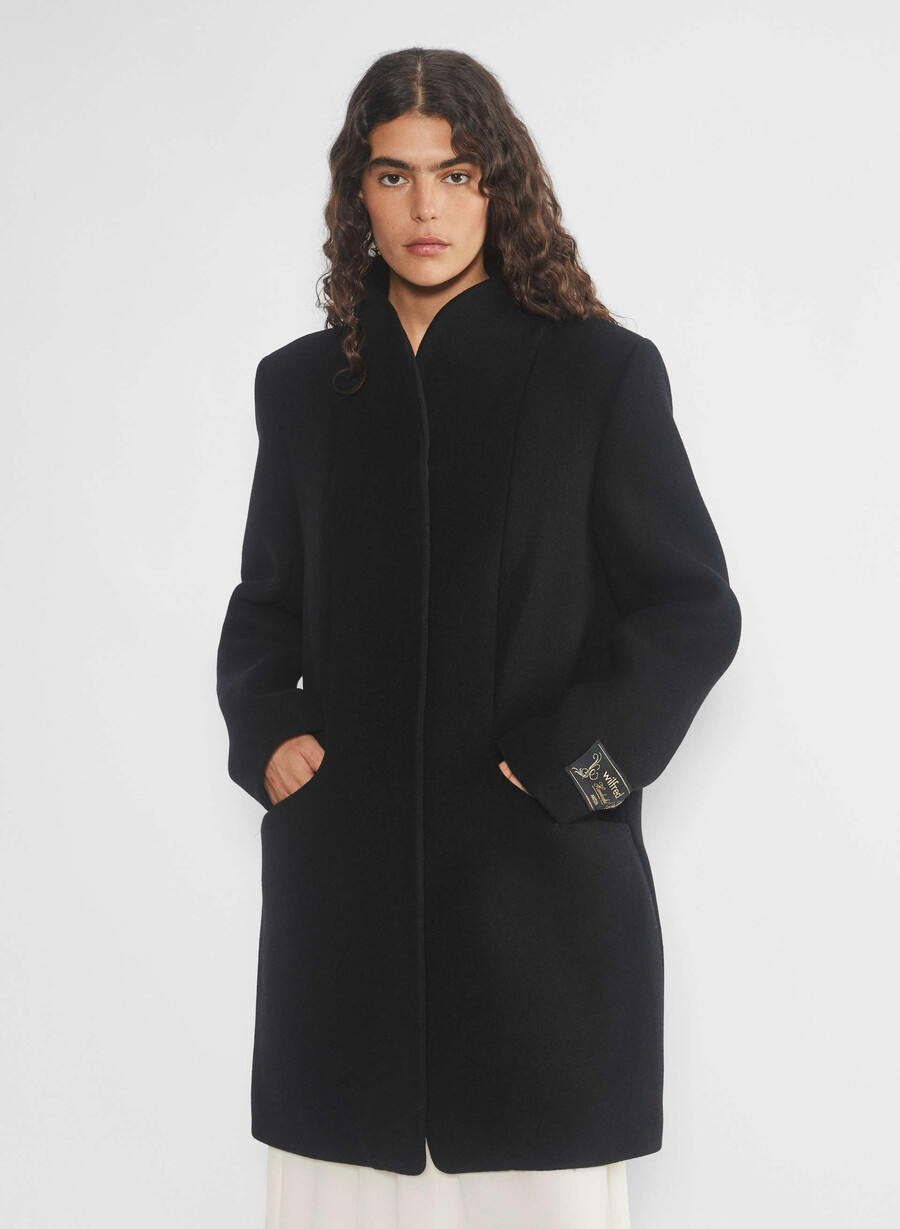 cappotto cocoon - morbido cashmere di lana nero