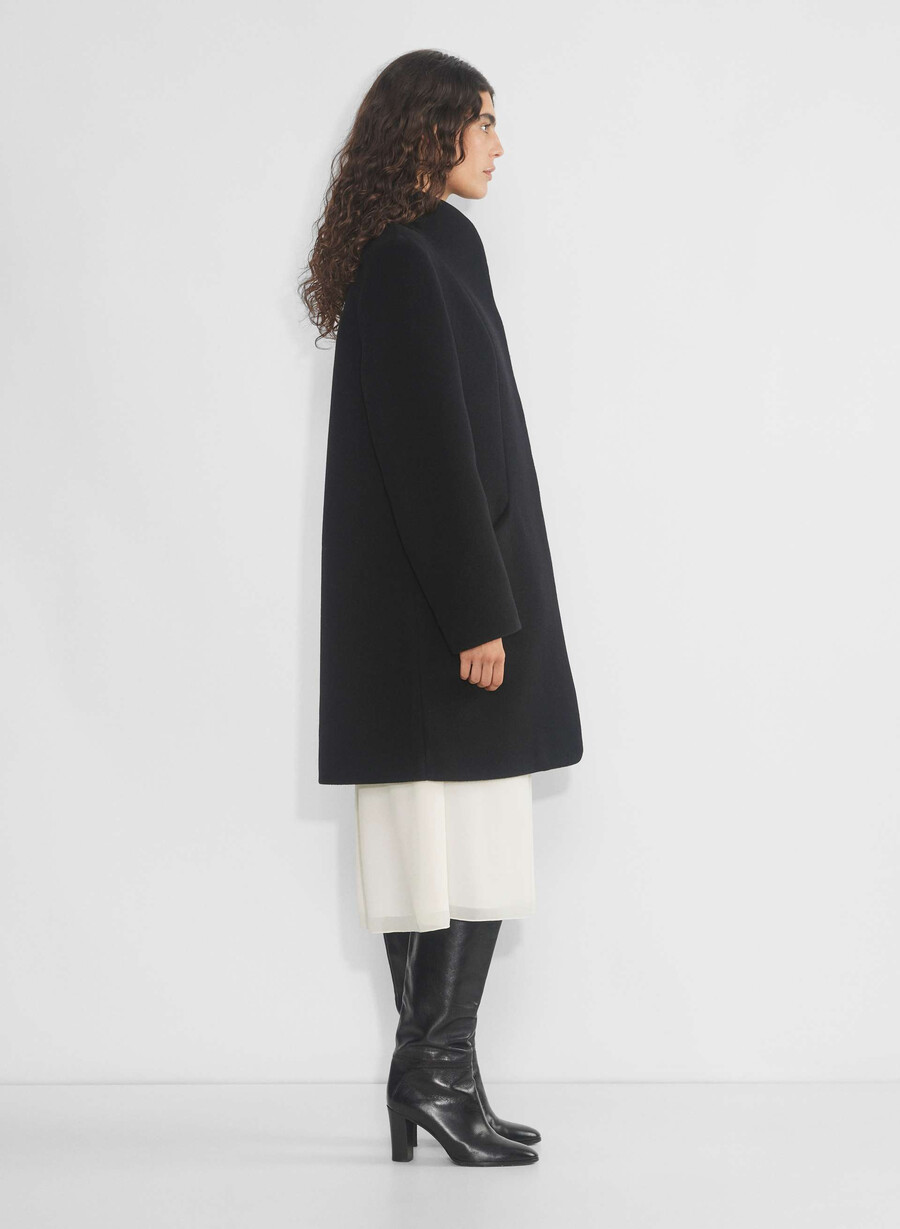 cappotto cocoon - morbido cashmere di lana nero