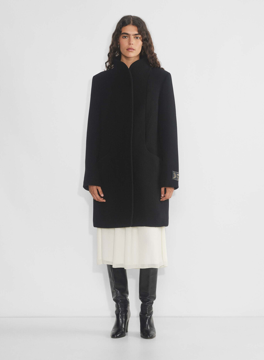 cappotto cocoon - morbido cashmere di lana nero