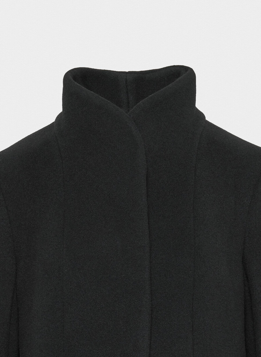 cappotto cocoon - morbido cashmere di lana nero