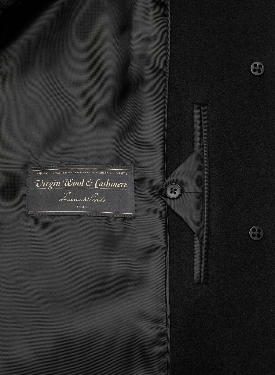 cappotto cocoon - morbido cashmere di lana nero