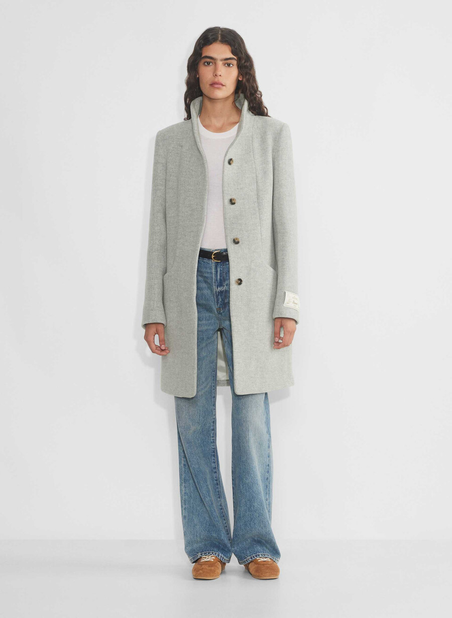 cappotto cocoon - morbido cashmere in lana e grigio chiaro