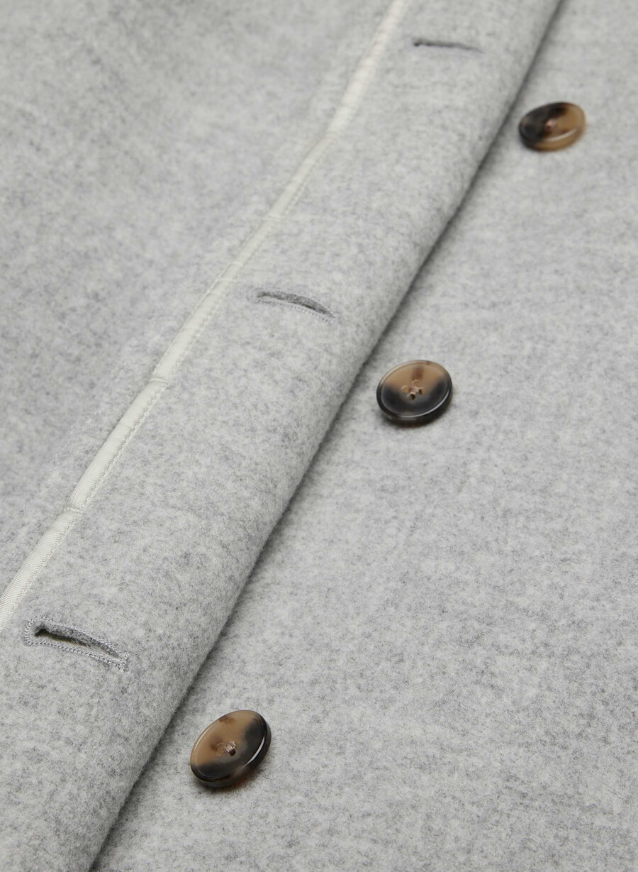 cappotto cocoon - morbido cashmere in lana e grigio chiaro