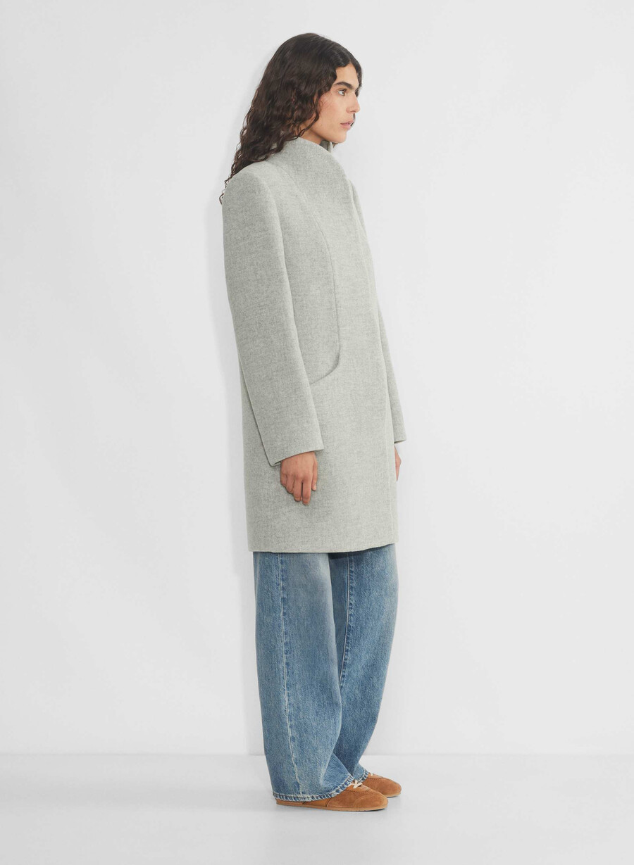 cappotto cocoon - morbido cashmere in lana e grigio chiaro