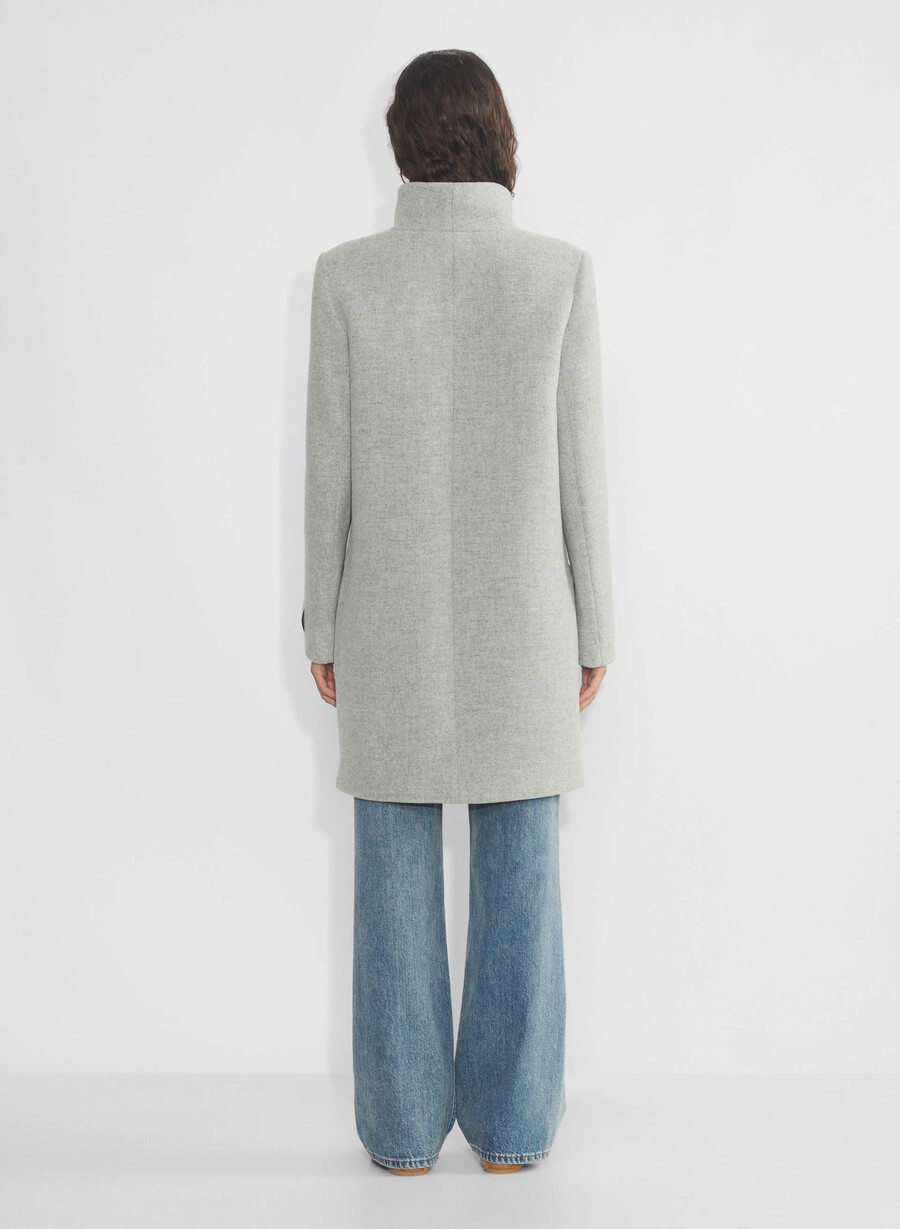 cappotto cocoon - morbido cashmere in lana e grigio chiaro