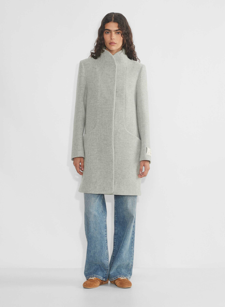 cappotto cocoon - morbido cashmere in lana e grigio chiaro