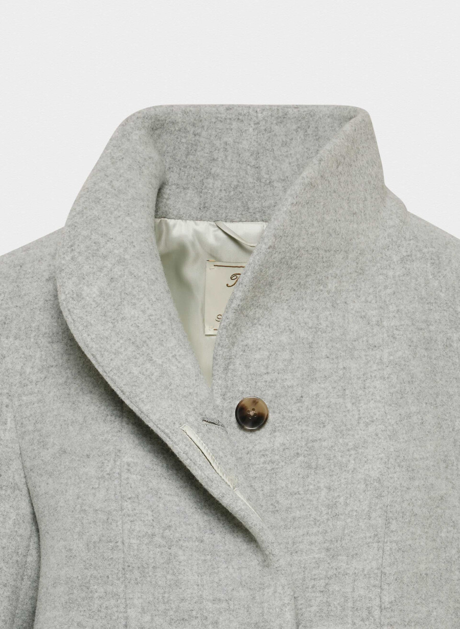 cappotto cocoon - morbido cashmere in lana e grigio chiaro