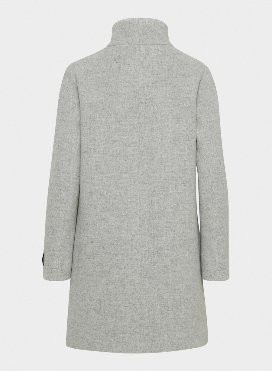 cappotto cocoon - morbido cashmere in lana e grigio chiaro