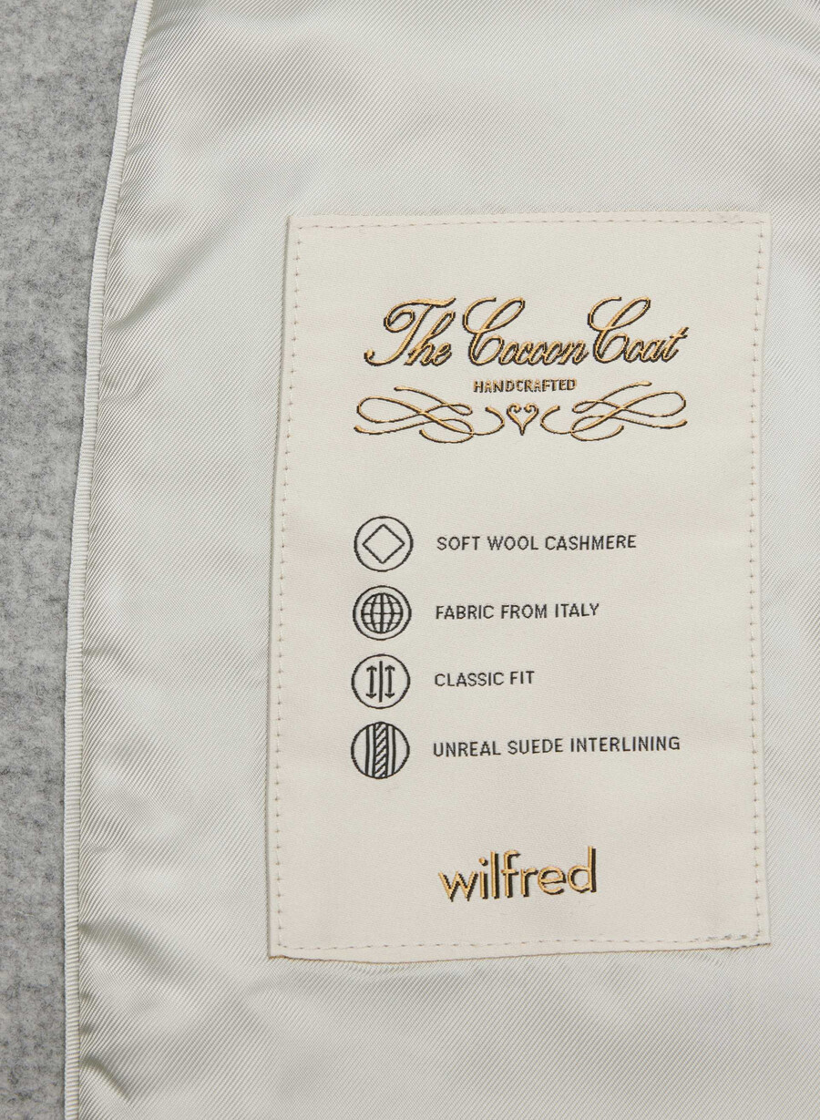 cappotto cocoon - morbido cashmere in lana e grigio chiaro