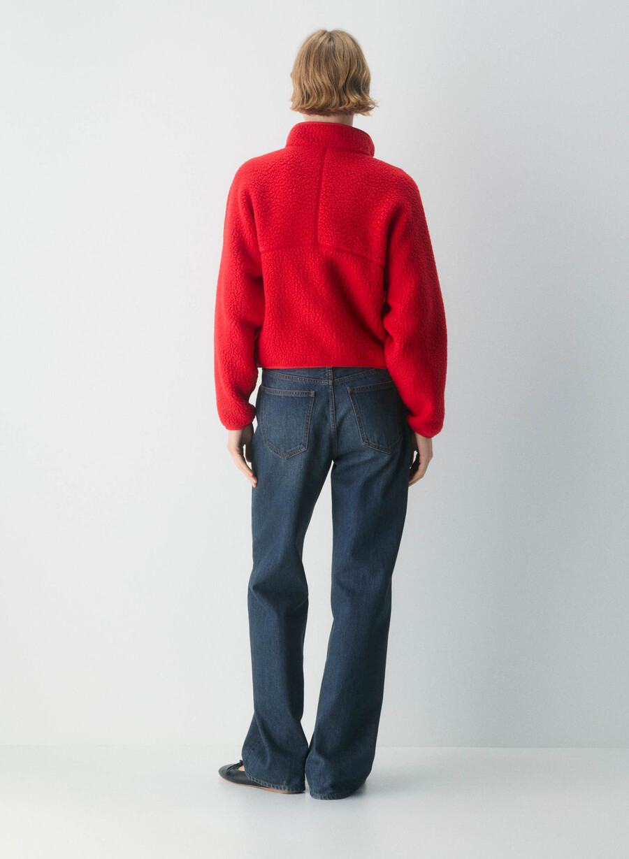 polartec thermal pro mockneck hi-hip zip-up rosso lampeggiante
