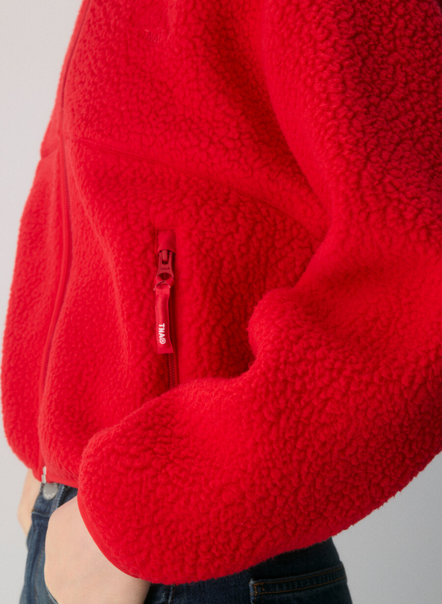 polartec thermal pro mockneck hi-hip zip-up rosso lampeggiante