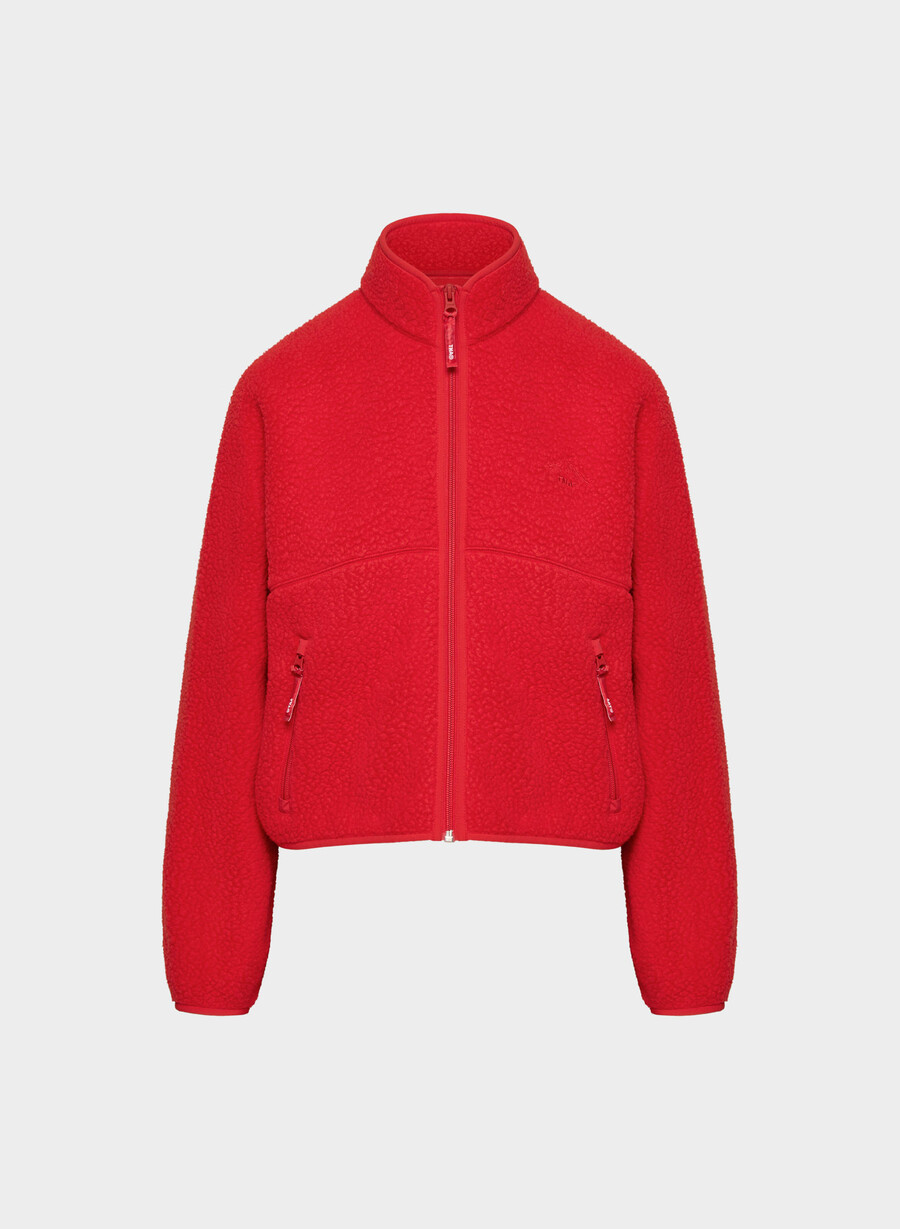 polartec thermal pro mockneck hi-hip zip-up rosso lampeggiante