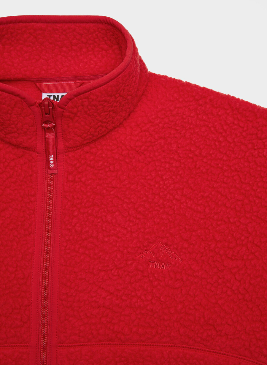polartec thermal pro mockneck hi-hip zip-up rosso lampeggiante