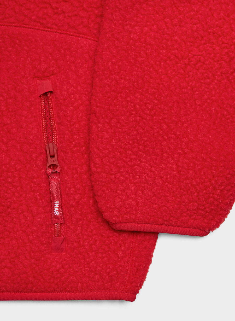 polartec thermal pro mockneck hi-hip zip-up rosso lampeggiante