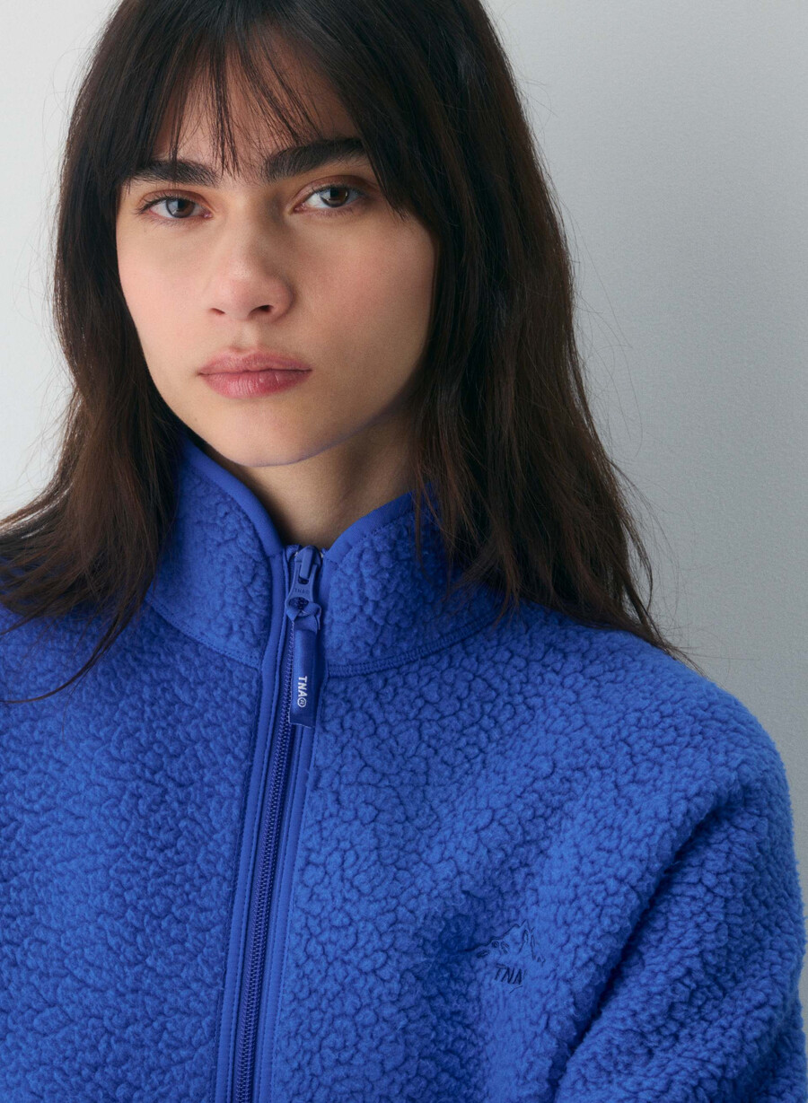 polartec thermal pro mockneck hi-hip zip-up jazz blue