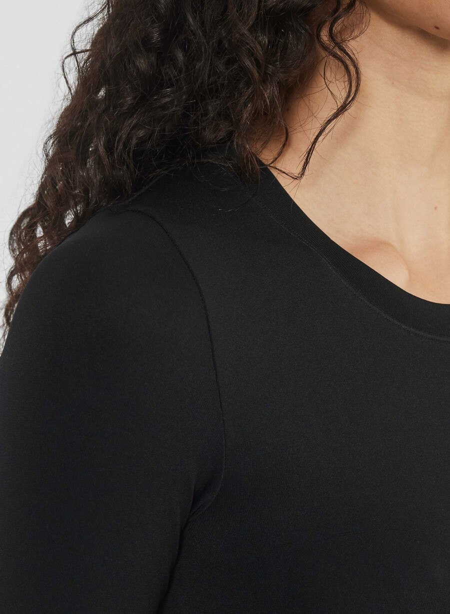 maglia a maniche lunghe willow hip liscia e senza cuciture nera
