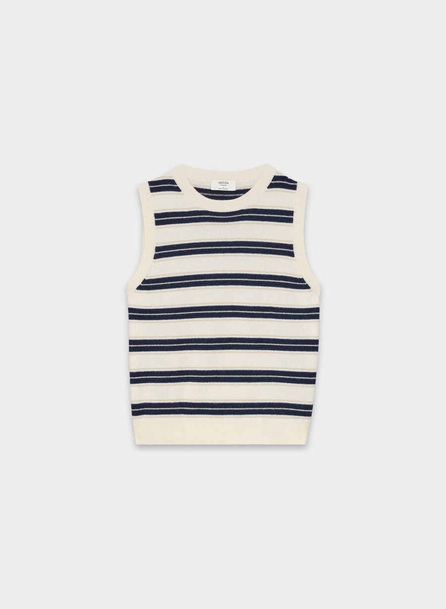 maglione gilet bare cashmere monogram lt birch admiral