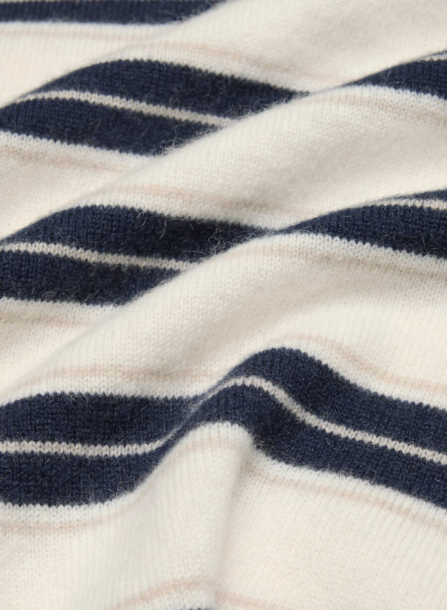 maglione gilet bare cashmere monogram lt birch admiral
