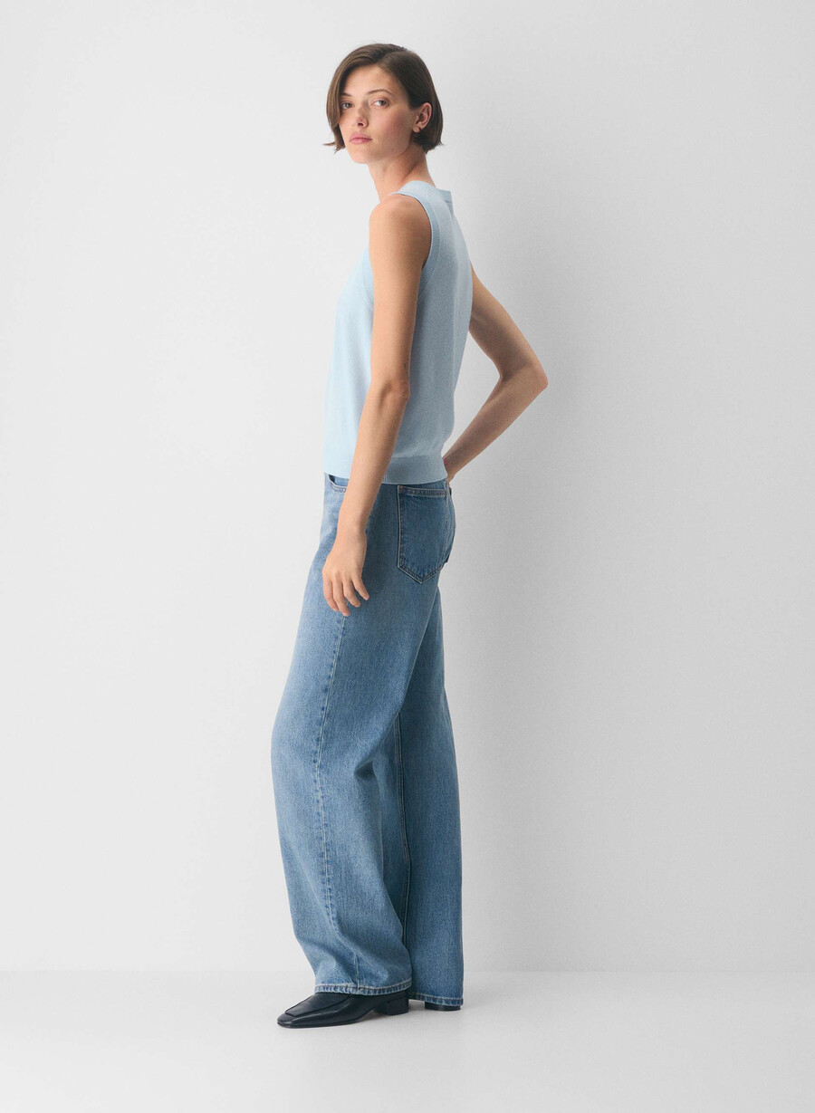 gilet in cashmere con monogramma villa blue