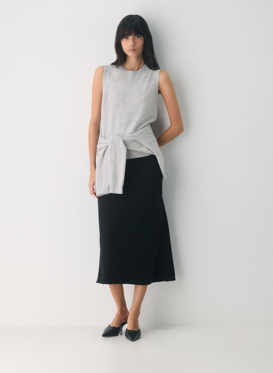 gilet in maglia monogramma bare cashmere heather chrome