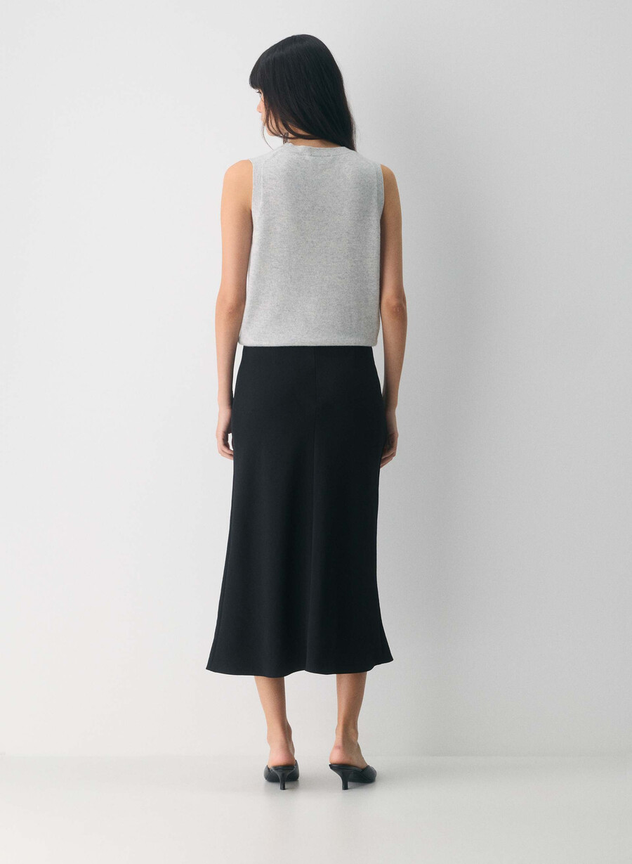 gilet in maglia monogramma bare cashmere heather chrome